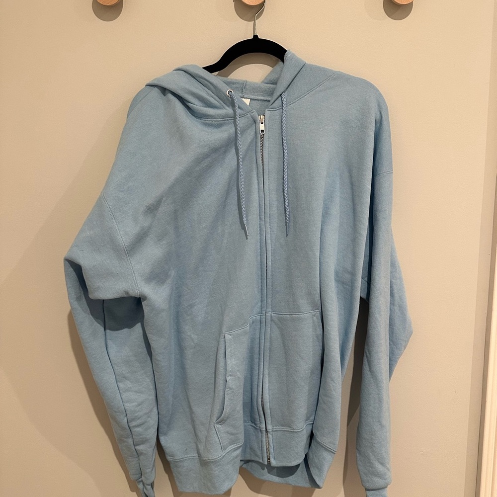 Large blue zip up hoodie